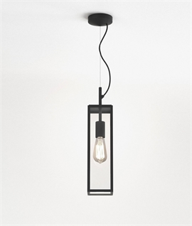 Modern Black Finish Box Porch Lantern - IP44