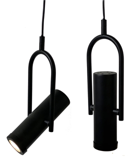 Adjustable Pendant Spotlight with Modern Black Stirrup Style 