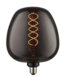 E27 4w LED Bulbous Lamp - Smoked Glass