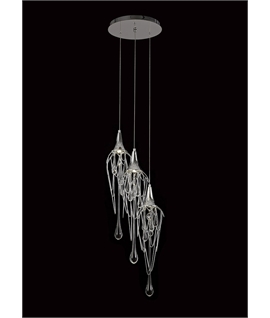 Henri Pendant Round, 3 x GU10, Polished Chrome