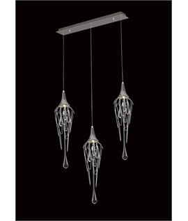 Henri Linear Pendant Bar, 3 x GU10, Polished Chrome