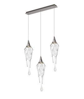 Henri Linear Pendant Bar, 3 x GU10, Polished Chrome