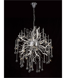Henton Dimmable Pendant, 24 x 1.7W LED, 3000K, 3150lm, Polished Chrome, 3yrs Warranty