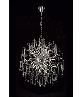 Henton Dimmable Pendant, 30 x 2.4W LED, 3000K, 5650lm, Polished Chrome, 3yrs Warranty