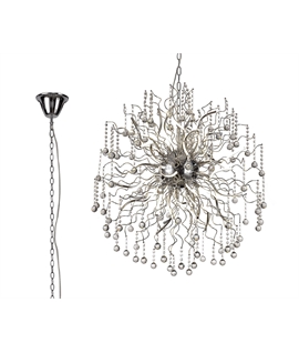 Henton Dimmable Pendant, 30 x 2.4W LED, 3000K, 5650lm, Polished Chrome, 3yrs Warranty