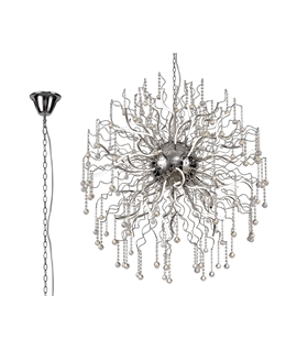 Henton Dimmable Pendant, 40 x 3.4W LED, 3000K, 10500lm, Polished Chrome, 3yrs Warranty Item Weight: 21.5kg