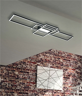 Black Geometric Flush Mounted LED Ceiling Light