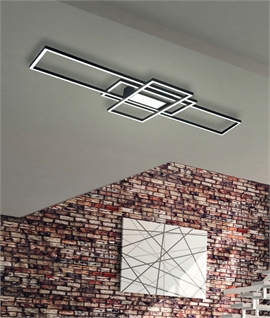 Black Hexagonal Flush Mounted LED Ceiling Light