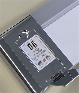 Shaver Light Doubling as Wall Shelf with Hidden USB 5v Sockets & Shaver Charger 