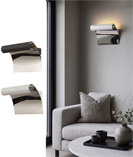 LED Polished Chrome 25cm Curved Modern Wall Light - 2 Options