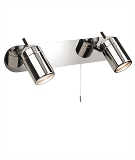  Twin Wall Chrome IP44 Spotlight with Pull Cord