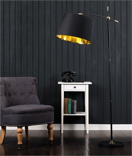 Modern Adjustable Balance Floor Lamp - Classic Black and Brass Finish