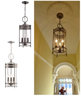Fretwork Georgian 3-light Hallway Lantern - Matching Chain Suspension