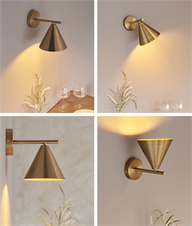 Highly Adjustable Cone Shade Wall Light