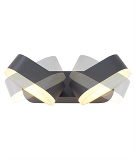 Loris Anthracite Double Adjustable LED Wall Light - IP54 Rated 