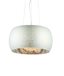 Suspended Ceiling Light with Dome Shade & Crystals