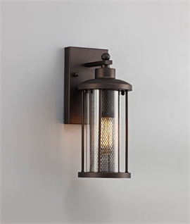 Antique Bronze & Clear Glass Exterior Wall Light