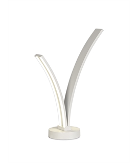 Hoshino 2 Light Table Lamp Switched, 5W-7W LED, 4000K, 757lm, White, 3yrs Warranty