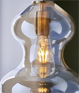 Hourglass Design Glass Pendant Light - Champagne