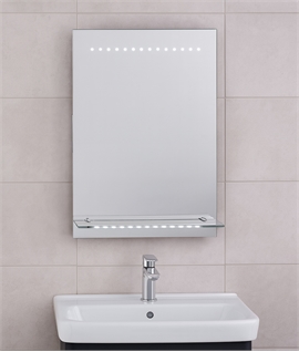 Illuminated LED Bathroom & Shaver Mirror 500mm x 390mm