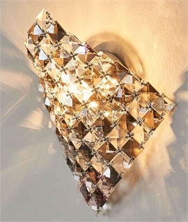 Clear & Smoked Glass Chrome Wall Light