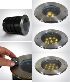 Stainless Steel 316 COB LED In-Ground Uplight - Tiltable