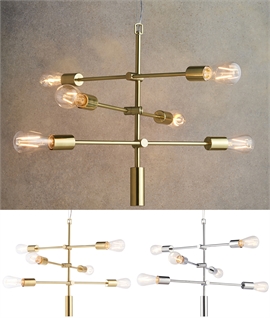 Tubular Industrial Style 6 Light Bare Bulb Pendant