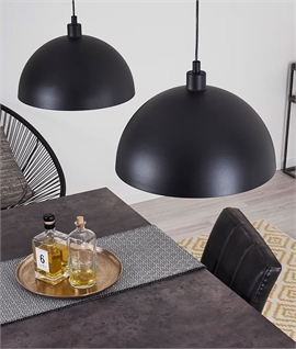Vintage Black Double Dome Shade Rise & Fall Pendant