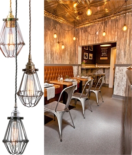 Industrial Style Cluster 5 Light Cage Pendant