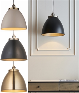 Industrial Large Pendant Light with Dome Shade
