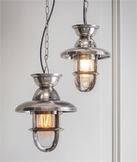 Industrial Fishermans Caged Lamp Pendant