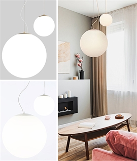Frosted Glass Globe Pendant - Diameter 400mm or 200mm 