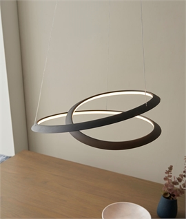 LED Black Swirled Design Suspended Pendant