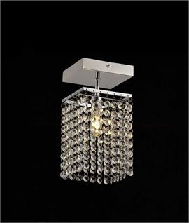 Polished Chrome & Crystal Flush Ceiling Light - IP44 Rated