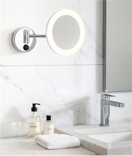 Round 3w LED Bathroom Magnifying Mirror Light - IP44 Rated