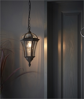 Victorian Style Chain Suspended Curved Exterior Lantern