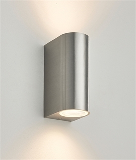 Brushed Aluminium Up & Down Wall Light GU10