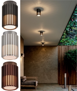 Sculptural Aluminium Exterior Flush Ceiling Light 