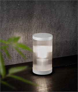 Ribbed Glass Modern Outdoor Table Light