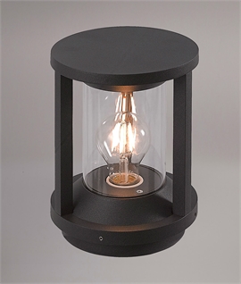 Anthracite Exterior Pillar Lamp - IP65 Rated