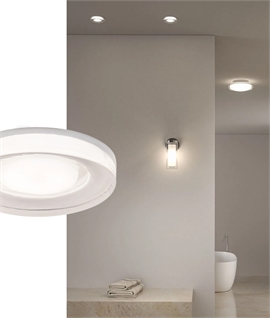 Opal Glass Recessed Bathroom Ceiling Light - IP65 Rated