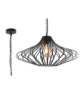 Irvine Pendant, 1 x E27, Matt Black