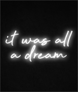 White LED Neon Wall Sign It Was All A Dream