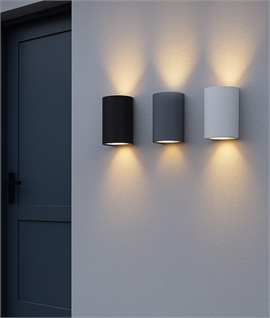 Budget ABS Plastic Semi-Circular Up & Down Wall Light in 3 Finishes 