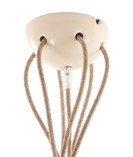 Cream Spider Pendant Ceiling Rose for 6 Cables
