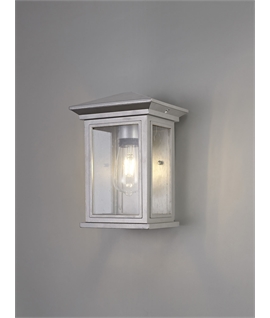Jacques Flush Wall Lamp, 1 x E27, IP54, Silver Grey-Clear Seeded Glass, 2yrs Warranty