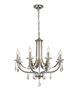 Jody Pendant 8 Light E14 Polished Chrome-Satin Nickel-Clear Crystal