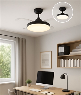 Foldaway Blade Ceiling Fan for Optimal Airflow and Lighting