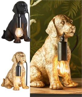 Labrador Puppy Table Lamp - Black or Gold