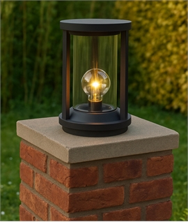Anthracite Exterior Pillar Lamp - IP65 Rated